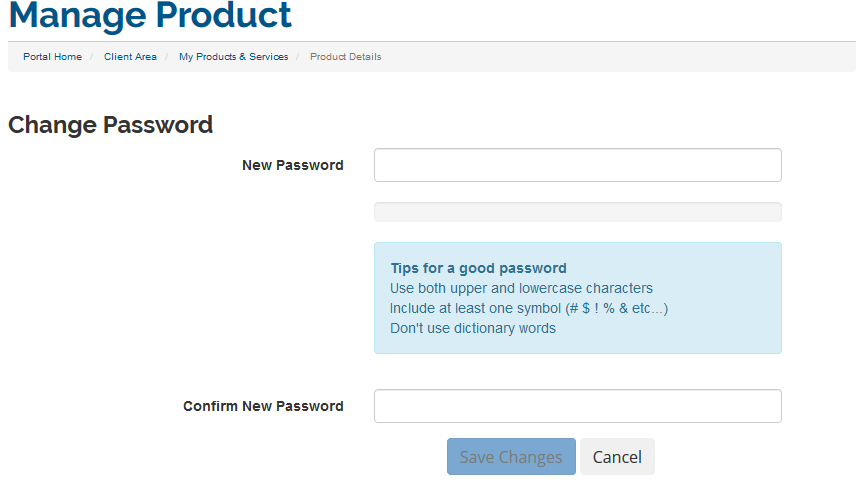 View or Change cPanel Password